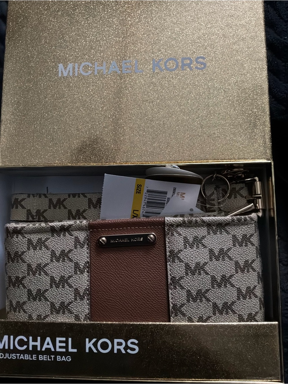 Michael Kors Beige and Brown Logo Belt Bag